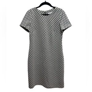 Calvin Klein Black and White Ponte Sheath Dress, Size 4